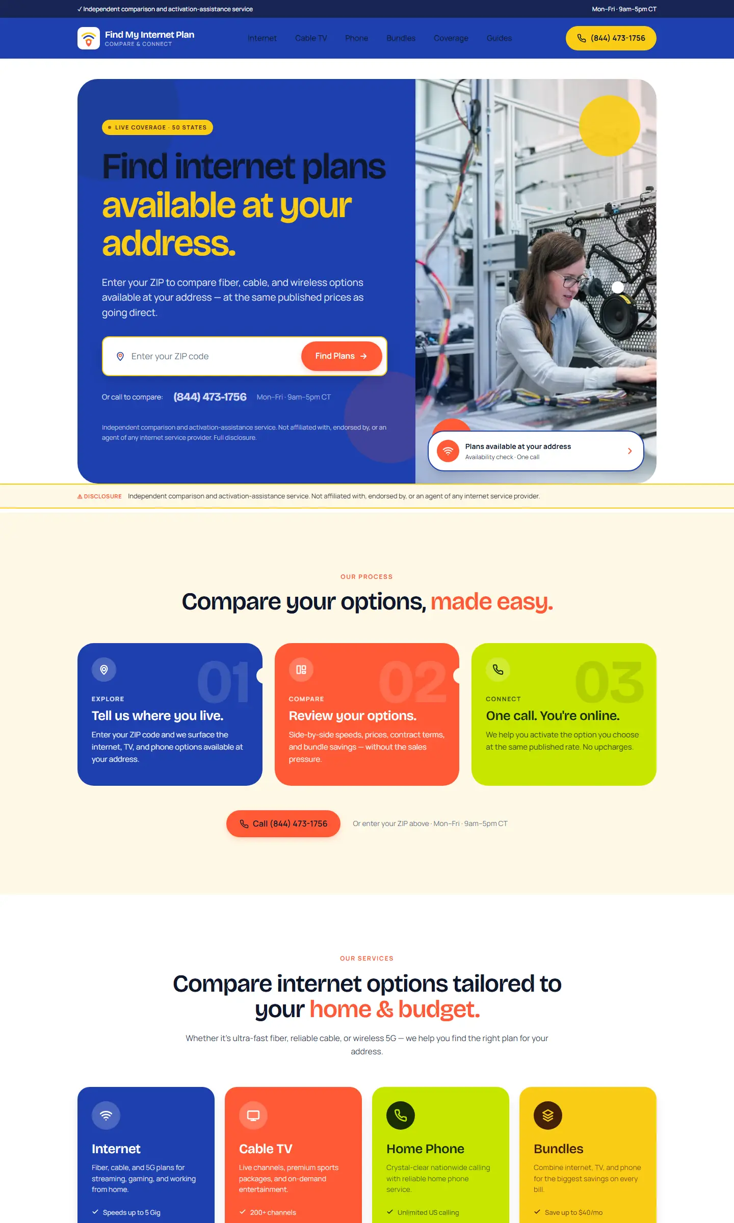 findmyinternetplan.com homepage